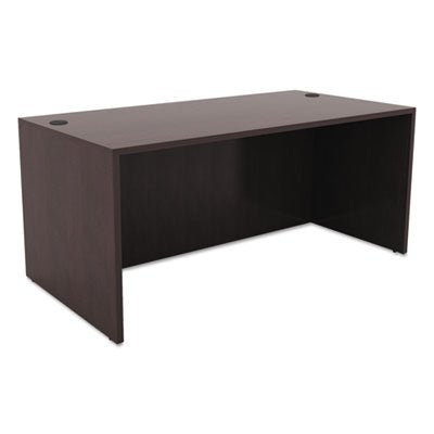 Alera Valencia Collection Full Office Desk Bundle Includes 1 Front Desk Table Shell 1 Pedestal Box File and 1 Desk Return (Espresso - Office Desk Bundle)