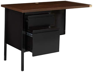 Lorell Single Left Pedestal Desk, 42 by 24 by 29-1/2-Inch, Black Walnut