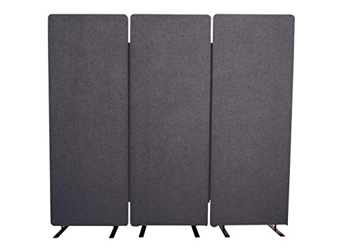 S Stand Up Desk Store ReFocus Freestanding Acoustic Room Divider Office Partition (Ash Grey, 72" x 66", Zippered 3-Pack)