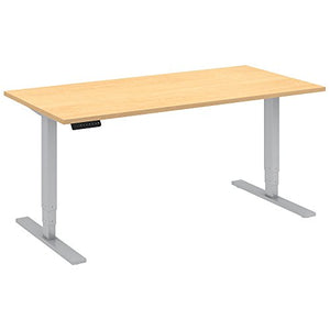 Move 80 Series by Bush Business Furniture 60W x 30D Height Adjustable Standing Desk in Natural Maple with Cool Gray Metallic Base