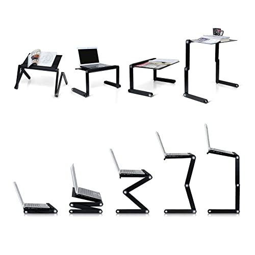 WALNUTA Height Adjustable Lap Laptop Desk Portable Lap Desk with Pillow Cushion, Fits up to 15.6 inch Laptop (Color : A)