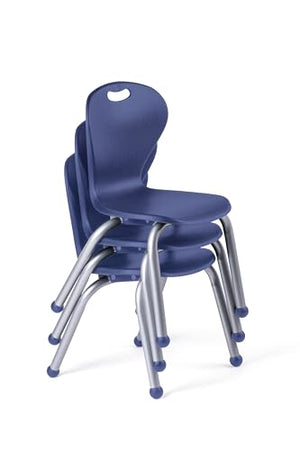 Schooled Student Stack Chair - Ergonomic Molded Seat Shell - Robust Riveted Frame - Pack of 4 Chairs