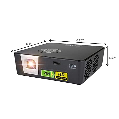 AAXA P6X 1000 Lumen Battery Projector, 4 Hour Battery, Portable Mini Projector, DLP 1080p Support, 30,000 Hours LED, 15000mah Powerbank, HDMI/USB/microSD Input, Worlds Brightest Battery Pico Projector