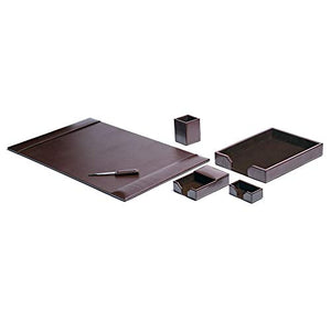 Dacasso Bonded Leather 6-Piece Desk Set, Dark Brown (D3601)