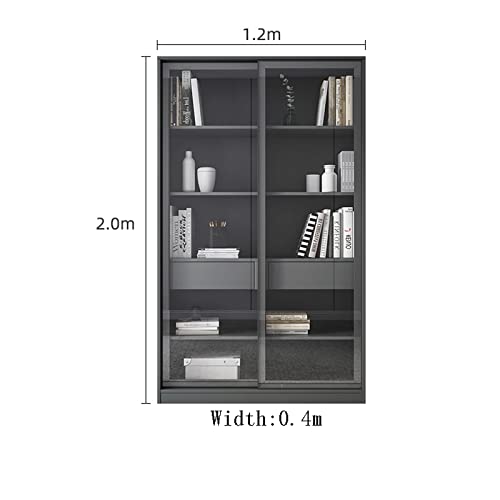 HIHELO Floor-to-Ceiling Glass Door Bookcase Brass (L)
