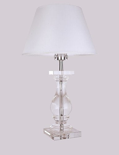 SSBY 60W E27 Table Lamp with White Shade and Crystal Lamp Carrier , 110-120v