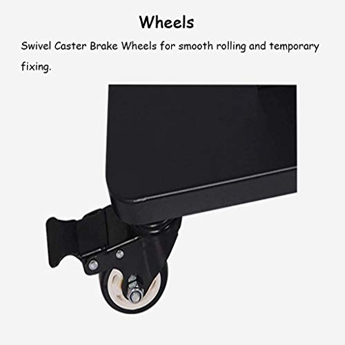 TV Rack Furniture Rolling 2 Shelfs Heavy Duty Swivel Universal TV Cart for 55"-75" TVs, Black, 105kg Load