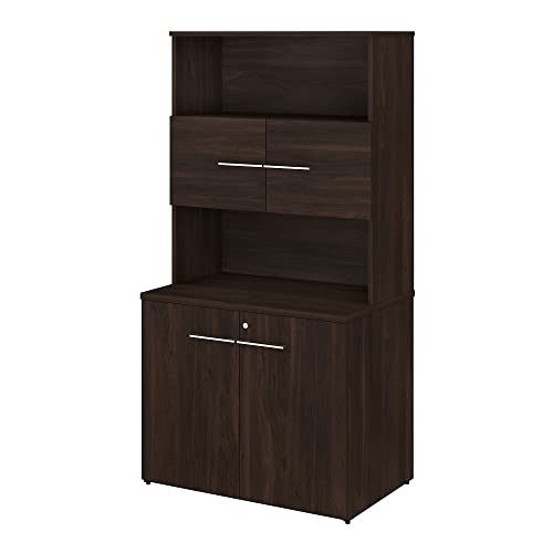 Bush Business Furniture Office 500 Tall Storage Cabinet, 36W, Black Walnut