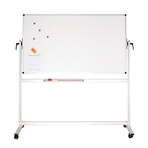 XBoard School Office Mobile Magnetic Dry Erase Board on Wheels,Double-Sided Rolling Whiteboard with Aluminum Stand, 72" x 40"