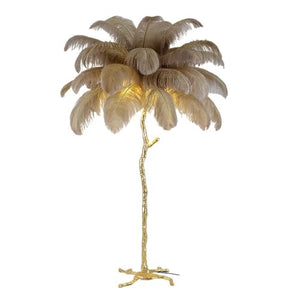 NBVNBV Modern Luxury Ostrich Feather Floor Lamp - Dimmable Standing Lamp for Villa, Home, Hotel - Nordic Decoration Home Resin Floor Lighting