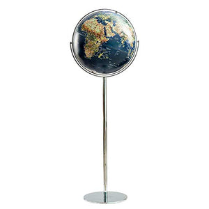 HXHBD Floor Standing World Globe, Three Dimensional Relief Globe Standing Earth Globe Office Studyroom Living Room Decoration Ornament Gift,Chinese and English map/80