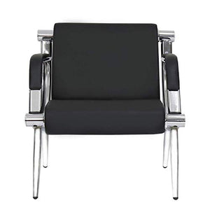 Peach Tree Black Leather Executive Side Reception Chair Office Waiting Room Guest Reception, Salon Barber Office Waiting Chair Bank Hall Airport Reception Waiting Chair 3 Seats Bench