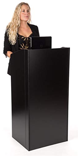 Displays2go Portable Folding Lectern - Black (OLILCTFOLBK)