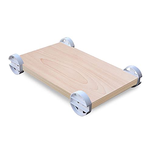 CPU Stand PC Cart Holder with Wheels Under Desk - White