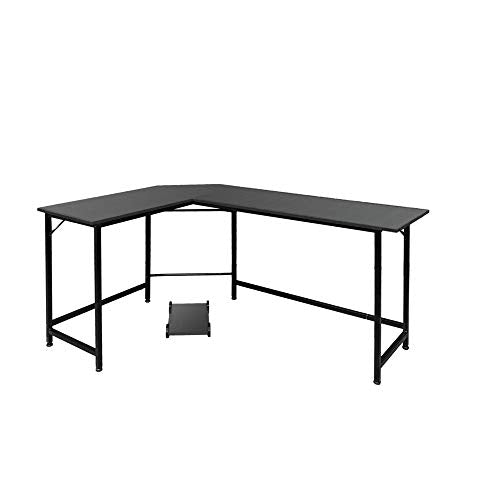 FCSFSF Desktop Computer Desk L-Shaped Desk Corner Computer Table Game Table Workstation, Used for Home Office Study, Black