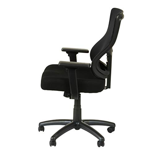 Alera ALEELT4214F Elusion II Series Mesh Mid-Back Swivel/Tilt Chair with Adjustable Arms, Black