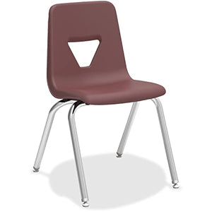 Lorell 99892 Stacking Student Chair, 18.75Wx20.5Dx30H, Wine, 4 EA/CT