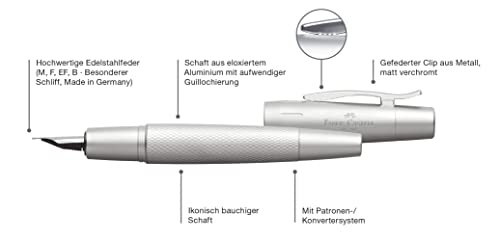 Faber-Castell E-motion M Fountain Pen - Pure Silver,148670