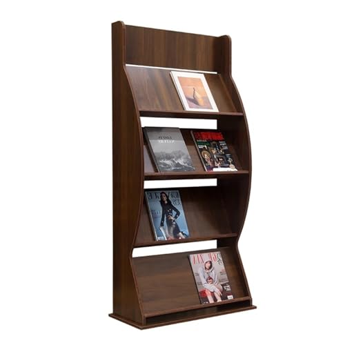 BinOxy Floor-Standing Magazine Rack 4-Layer - Wood Brochure Display Stand