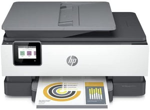 HP OfficeJet 8022e Wireless Inkjet Color All-in-One Printer, Print Copy Scan Fax, Instant Ink Ready, 35 Sheet ADF, WiFi USB Connectivity, 6 Months Free Instant Ink,White, W/Silmarils Printer Cable