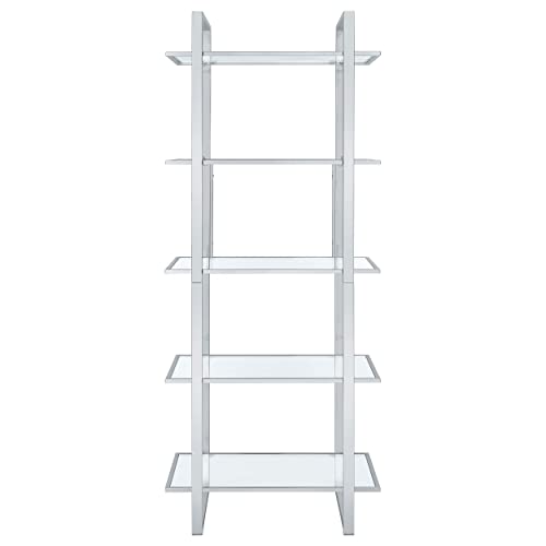 Coaster Home Furnishings Hartford Glass Shelf Bookcase Chrome