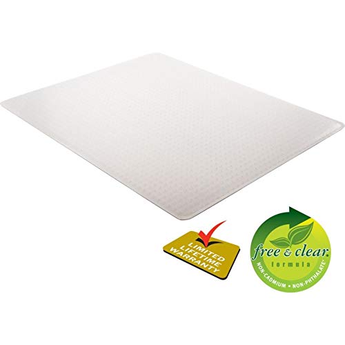 deflecto CM17743 60 x 60 Clear ExecuMat Intense All Day Use Chair Mat for High Pile Carpet