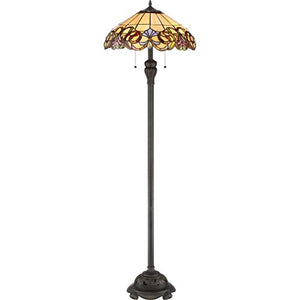 Quoizel TF2802FIB Blossom Tiffany Floor Lamp, 2-Light, 200 Watts, Imperial Bronze (59" H x 18" W)