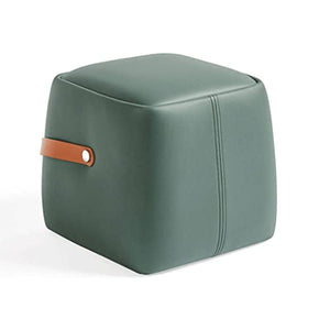 KOHARA Modern Fabric Footstool with Carry Hand Strap - Green