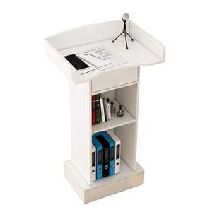 CAMBOS Lectern Podium Stand with Drawer and Storage - Modern Design