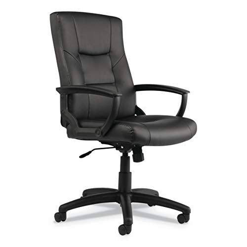 Alera ALE YR Series Executive High-Back Swivel/Tilt Leather Chair, Black