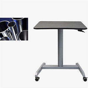 None Mobile Standing Desk Laptop Stand Lectern Workstation with Wheels - Height Adjustable - Black