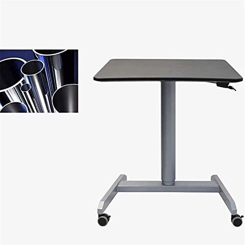 Mobile Standing Desk Laptop Stand Lectern Workstation with Wheels - Height Adjustable - Black