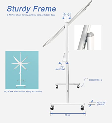Easel-Style Dry Erase Boards Mobile 36 x 71 Inches Double Sided Whiteboard with Aluminum White Frame Pizarra Blanca Magnetica Móvil