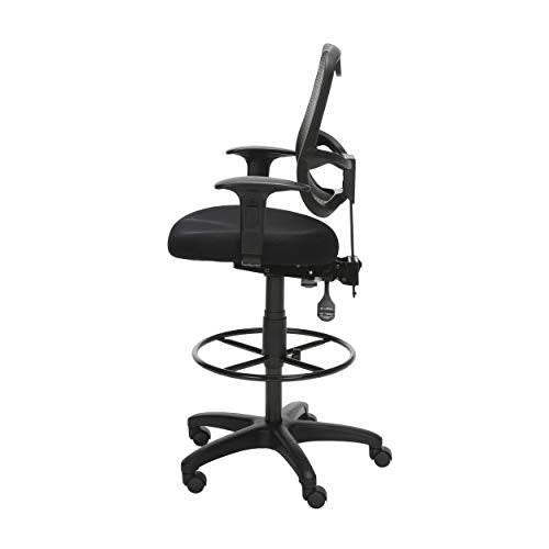 OFM Comfort Series Ergonomic Mesh Swivel Task Chair with Arms and Drafting Kit, Mid Back, in Black (130-AA3-DK-A05)