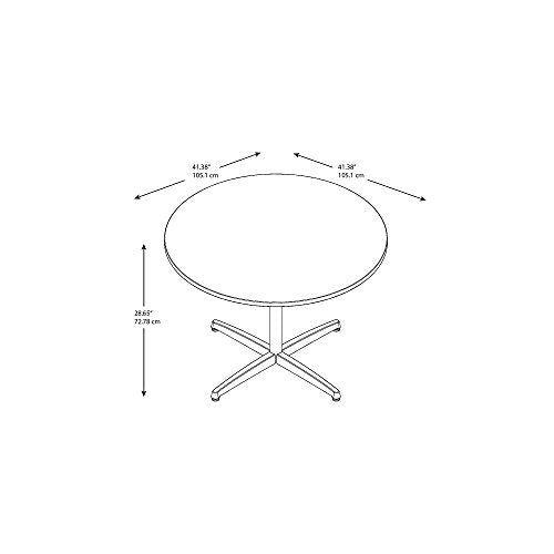 Bush Business Furniture 42" Round Conference Table with Metal Base, Mocha Cherry