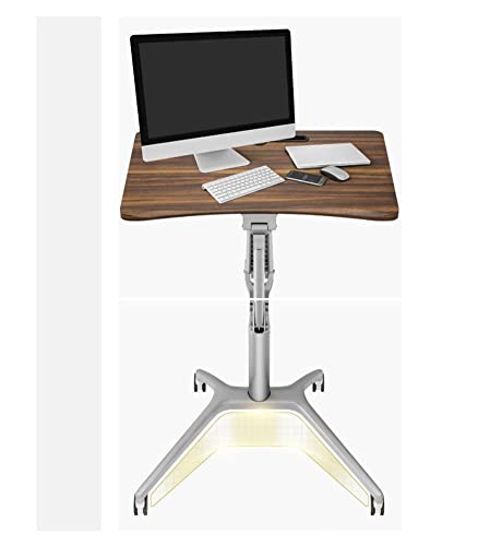 Mobile Standing Laptop Desk Height Adjustable Rolling Sit Stand Workstation