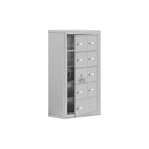 Salsbury 19158-09ASK 17.5 x 31 x 9.25 in. Cell Phone Storage Locker with Front Access Panel - Surface Mounted44; Master Keyed Locks - Aluminum
