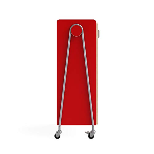 Safco Rolling Storage Cart with Magnetic Dry-Erase Back, Red, 60" H