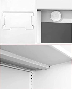 YOYAL Steel File Cabinet 5 Drawer with Lock, Vertical Filing Cabinet Printer Shelf - White
