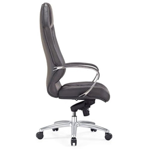 Zuri Furniture Modern Ergonomic Sterling Genuine Leather Executive Chair - Dark Grey