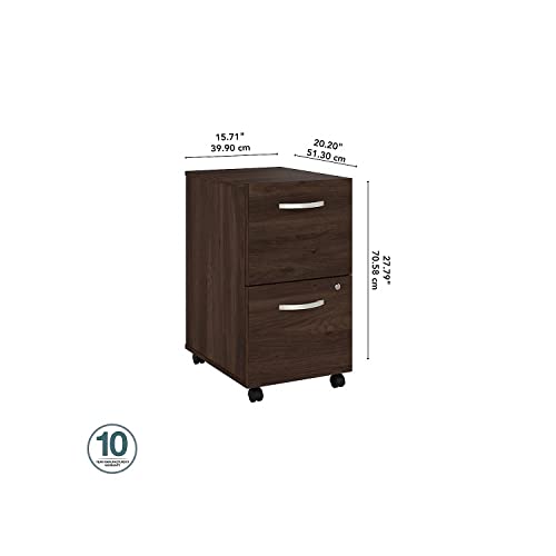 Bush Business Furniture Studio C 2-Drawer Mobile Vertical File Cabinet, Letter/Legal Size, Lockable - Black Walnut (SCF116BWSU)