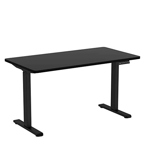 Electric Stand Up Desk Frame, Dual Motor Sit Stand Desk Base, Height Adjustable Standing Computer Workstation for Home & Office (Frame Only) (2 Section, Black)
