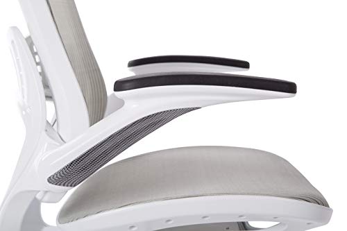 Office Star Ventilated Manager's Desk Chair with Breathable Mesh Seat and Back, White Base