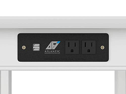 Atlantic Furniture Mission Printer Stand with Charging Station, White