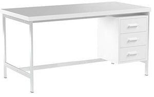 Monarch Specialties Hollow-Core/Silver Metal Office Desk, 60", white