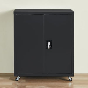 Aursrenty Metal Filing Cabinet with Lock and 4 Wheels