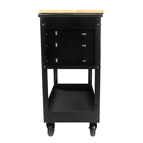 Generic 3 Drawers Multifunctional Tool Cart with Wheels and Wooden Top