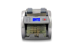 SILVER By AccuBANKER S3500 Flex Bill Counter - High Speed Money Counter Machine w/ 3 Counterfeit Detection Methods UV/MG/DD- Sorted Cash only- Count Number of Bills & Calculate Value per Denomination
