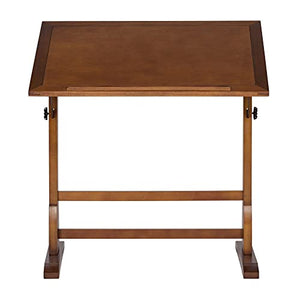 Design 42 Inch Vintage Drawing Drafting Wood Table Craft Desk, Rustic Oak Supplies Adjustable Desk Craft Table Drafting Table Office Furniture Drawing Supplies Desk Drawing Table