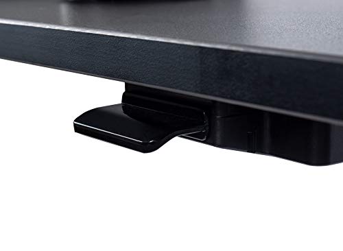 Stand Up Desk Store Electric Adjustable Height Standing Desk with Locking Casters and Furniture Feet (Black Frame/Black Top, 60" Wide)